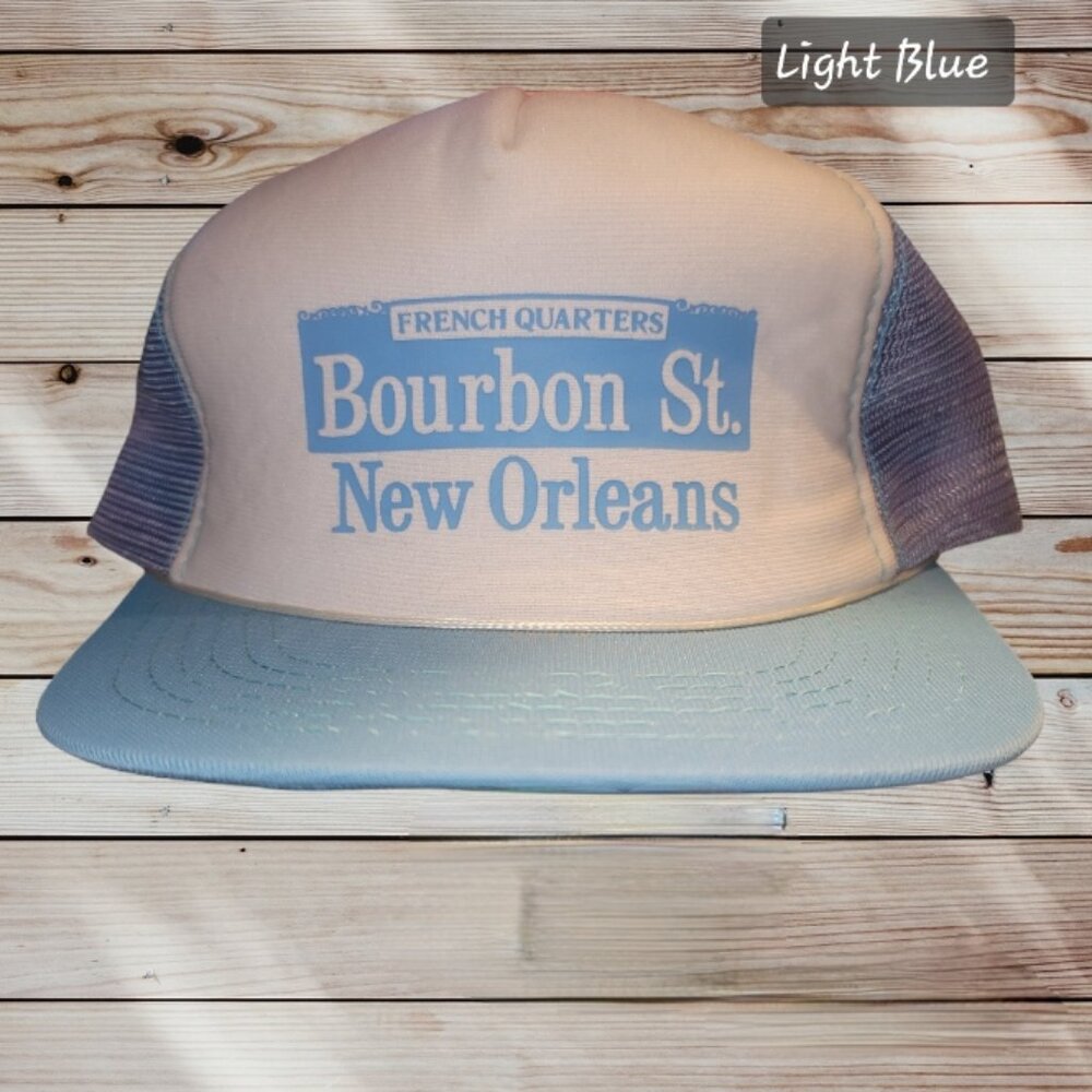 Vintage NEW ORLEANS Bourbon Street French Quarter Mesh Trucker Hat Snapback Cap